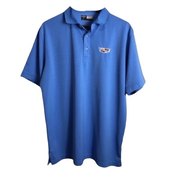 Callaway Other - Callaway X CADILLAC Light Blue Short Sleeve Collared Polo Golf Shirt Large